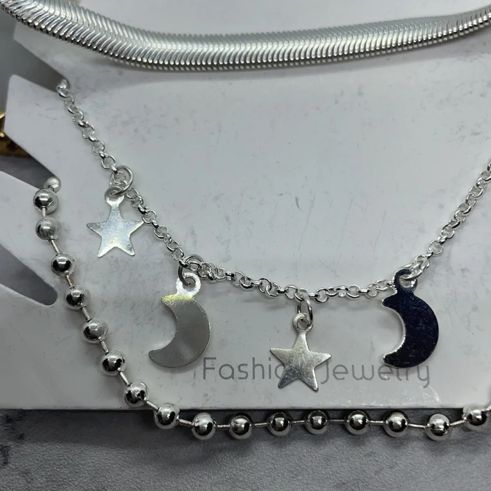 Silver Moon And Star Four Piece Bracelet Set - Picture 9 of 12